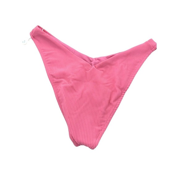 Frankies Bikinis Enzo Ribbed Cheeky Bikini Bottom Cherub Barbie Pink Medium New - Picture 7 of 13
